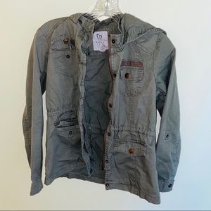 Full Tilt Navy Green Utility Hoodie Size Large